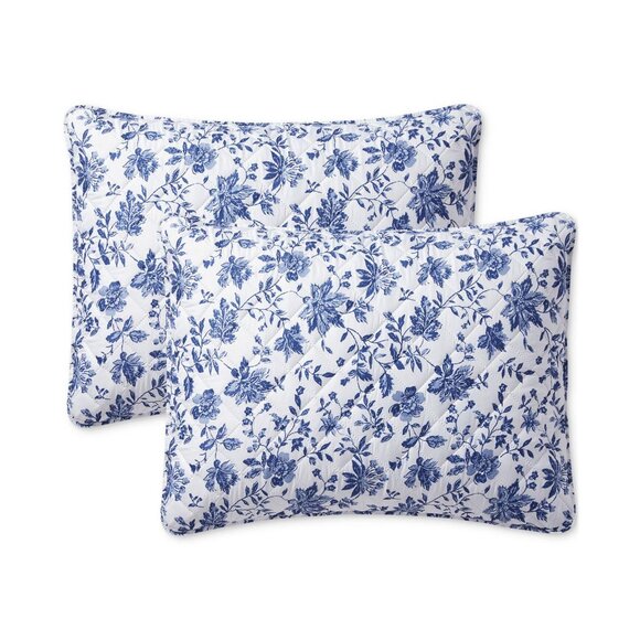 NEW Seventh Studio 3-Piece Alfie Floral Pinsonic Quilt Set Blue Floral King - Picture 4 of 11